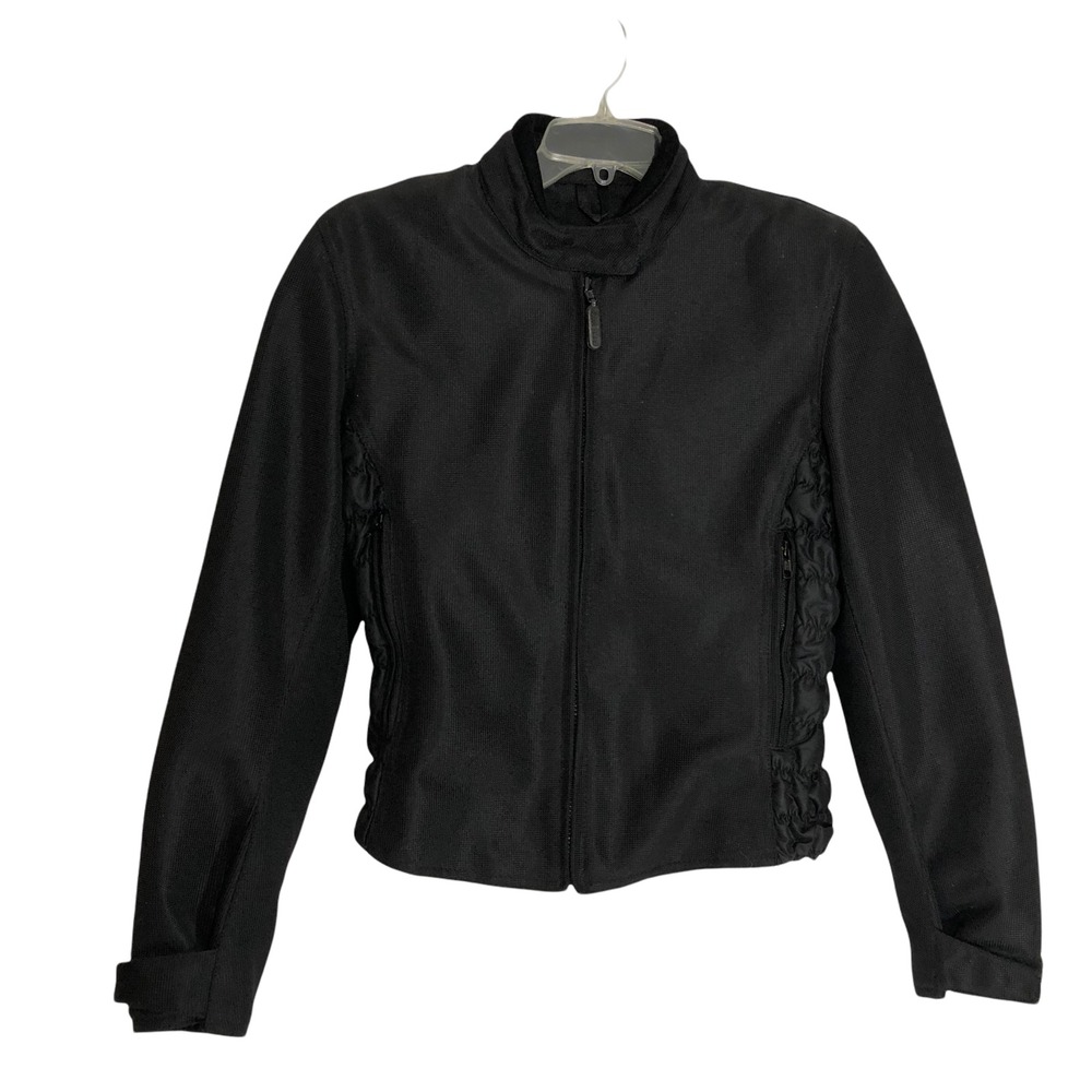 River Road Womens Mesh Biker Motorcycle Jacket Black M Shoulder & Elbow Pads EUC